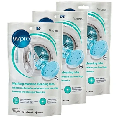 Image of WPro Washing Machine Cleaning Tablets (Pack of 9, Odour Mould Mildrew Remover)