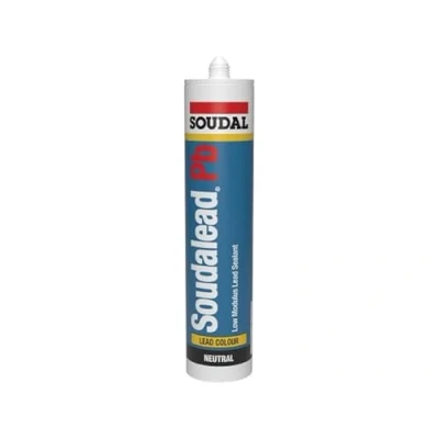 Image of Soudal Soudalead PB Lead Colour Neutral Cure Silicone Sealant And Filler 300ml Low Modulus Applications Cartridge Grey Permanent Color UV Resistant