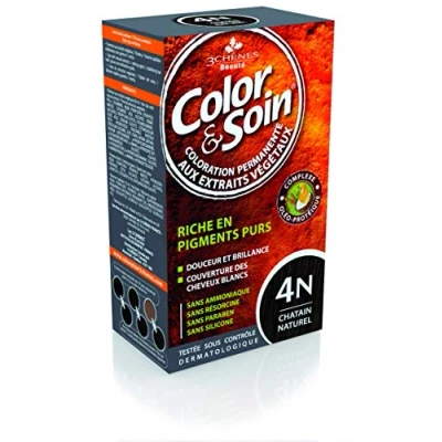 Image of Les 3 Chênes Color &amp; Soin Woman Hair Dye Natural Chestnut: 4N