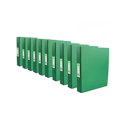 Image of Q Connect 2 Ring 25mm Paper Over Board Green A4 Binder (Pack of 10)