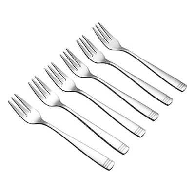 Image of Easymanie 12 Pieces Cake Forks, Stainless Steel Small Dessert Fork