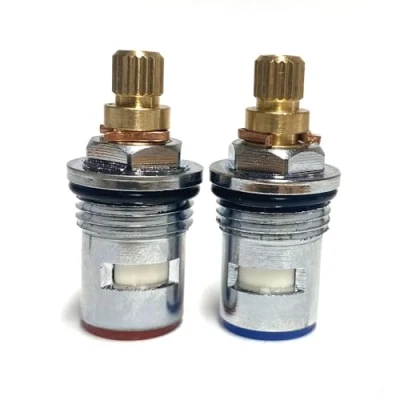 Image of Pair of Tap Cartridge Valves, 18mm Metric Thread, Kitchen Basin Replacements Compatible with DTC 09 DTC09