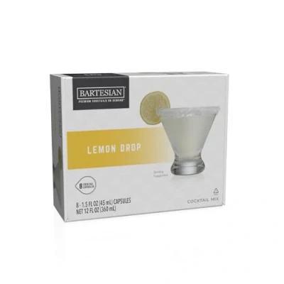 Image of Bartesian Lemon Drop Cocktail Mixer Capsules for Machine Home Bar Mixology Cocktails Mix Pod Capsule Set to Use with The Drink Maker Pack of 8
