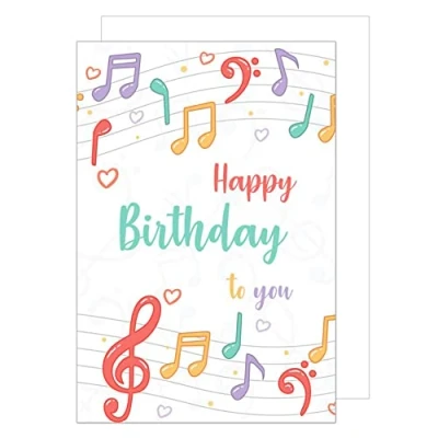 Image of Edition Seidel Premium Birthday Card with Envelope Greeting Happy Man Woman Music (G2873 SW022)