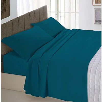 Image of Max Color Bed Linen Set (Flat 250x300, Fitted Sheet 170x200cm+2 Pillowcases 52x82cm), Petrol Green, DOUBLE