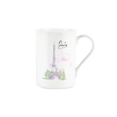 Image of Purely Home Paris Mug Watercolour Eiffel Tower City of Love Gift/Present White Bone China Tea/Coffee