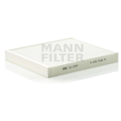 Image of 1718042, 1802422, 6808611 Pollen Filter MANN CU 2757 Particulate 267mm 234mm 30mm VAUXHALL: Astra Mk4 CC, Zafira Mk2, Kombi