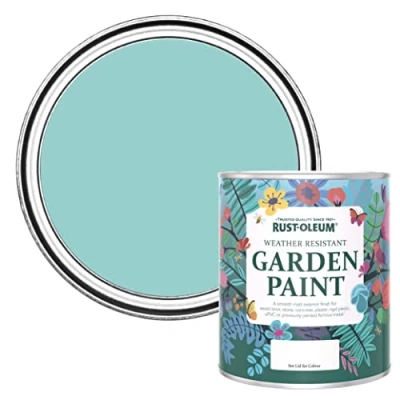Image of Rust Oleum Blue Mould Resistant Garden Paint in Matt Finish Teal 750ml