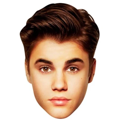 Image of Star Cutouts Printed Card Mask of Justin Beiber
