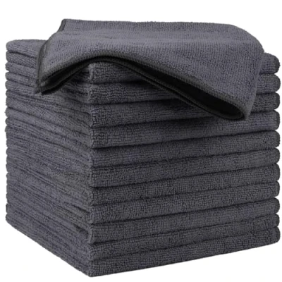 Image of HOMEXCEL Microfibre Cleaning Cloths 12 Pack, Premium Towel for Cars, Ultra Absorbent Car Washing Cloth, Lint Free Streak Wash Car, Kitchen, and Window, Grey,40 x 40 cm