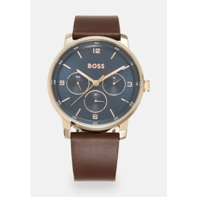 Image of BOSS Contender Watch, Men&#039;s, Size: One Size, Brown/blue