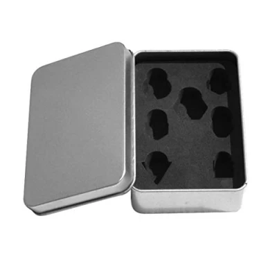 Image of Dice Metal Box Standard Size 7 pcs D4 D6 D8 D10 D% D12 D20 Set