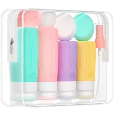 Image of Morfone 16 Pack Travel Bottles Set for Toiletries, TSA Approved Containers Leak Proof Silicone Squeezable Accessories 2oz 3oz Shampoo Conditioner Lotion Body Wash (BPA Free)