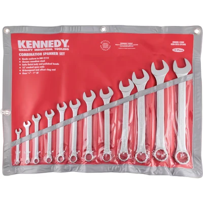 Image of Kennedy Imperial Combination Spanner Set, 1/4 1in., Set of 12