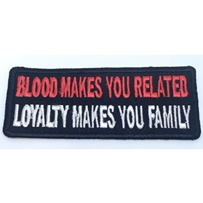 Image of Blood Makes You Related Biker Iron on Sew Embroidered Patch