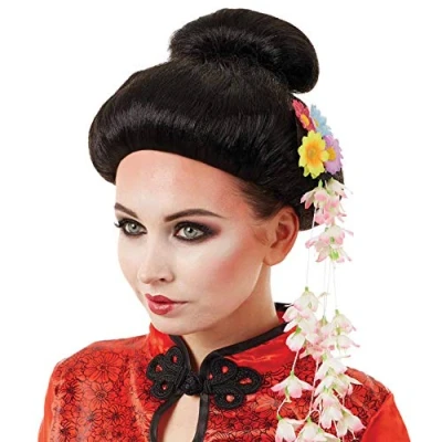 Image of Fun Shack Geisha Costume Women, Japanese Wigs for Adult, Accessories One Size