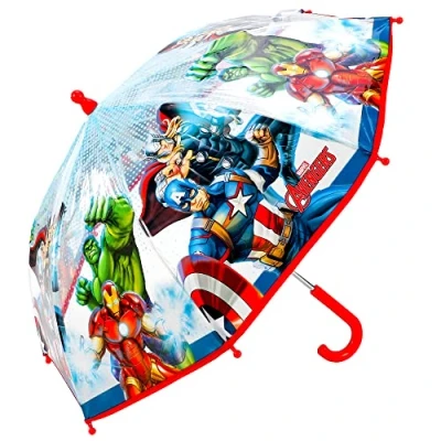 Image of Marvel Avengers Umbrella Kids Childrens Brolly POE Dome Superhero Folding Stick