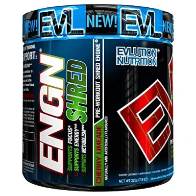 Image of Evlution Nutrition ENGN Shred Pre Workout Thermogenic Fat Burner Powder, Energy, Weight Loss, 30 Servings (Cherry Limeade)