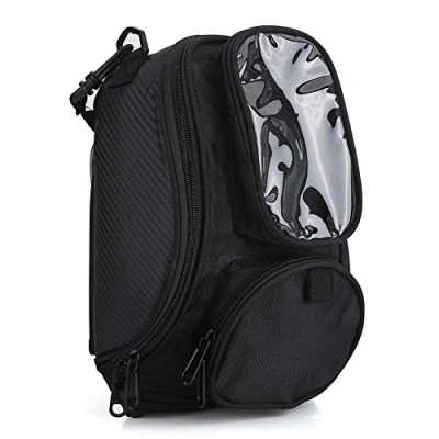 Image of lyrlody Motorbike Tank Bag,Universal Motorcycle Fuel Bag Waterproof Strong Magnetic GPS Phone Oil for Traveling Riding Black