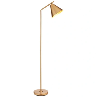 Image of Cape Task Floor Lamp Warm Antique Brass Plate, 1x E27
