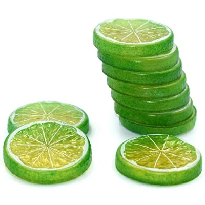 Image of Best Artificial 15 Fruit Slices Decoration Kitchen Home Display Prop (15 Lime Slices)