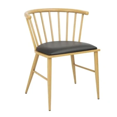 Image of Bolero Harrowdene Padded Metal Side Chairs Wood Effect (2 pack)