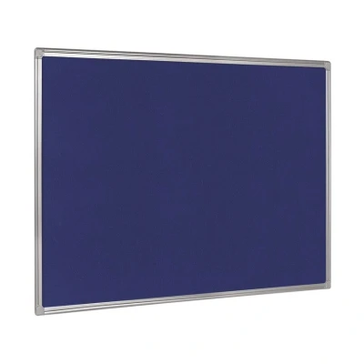 Image of Bi Office 600 x 450mm Aluminium Finish Felt Board Blue