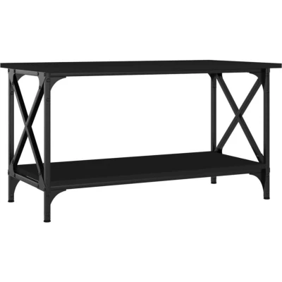 Image of vidaXL Coffee Table Black 80x45x45 cm Engineered Wood and Iron