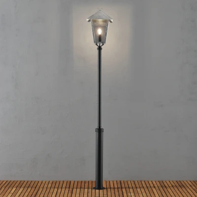 Image of Benu Outdoor Classic Galvanised Black Taurus Lamp Post, IP23