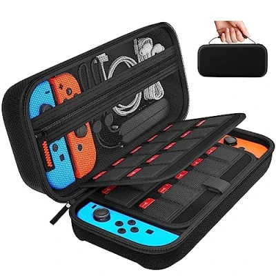 Image of daydayup Switch Carrying Case Compatible with Nintendo Switch/OLED (Black, Switch/OLED)