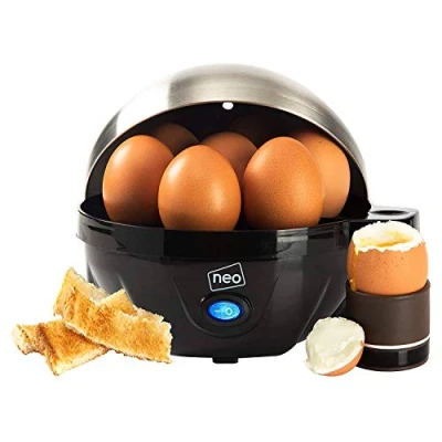 Image of Neo 3 in 1 Durable Kitchen Electric Egg Cooker, Boiler, Poacher Poached Boiled &amp; Omelette Maker Machine Steamer with Timer (Black and Silver)