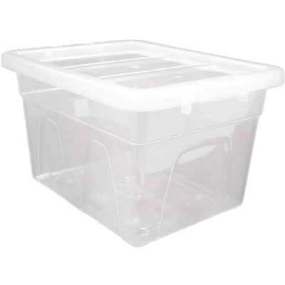 Image of HOMION Clear Plastic Storage Box Boxes With Lids Home Office Stackable Transparent Boxes, Size 5,11,24,28,35,45 Litre UK MADE British (5, 11L / 36cm)