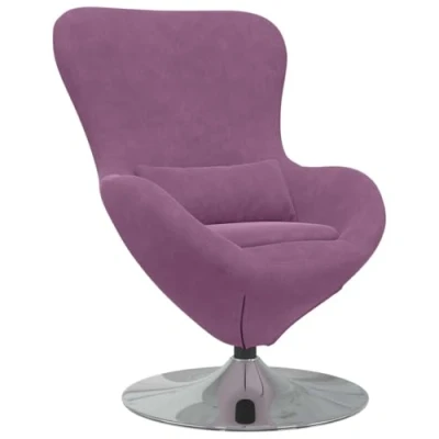 Image of vidaXL Elegant Purple Velvet Armchair for Living Room Ergonomic Design with Swivel Base Sturdy Steel Structure Indoor Use Chair Modern Furniture Comfortable Styles Single