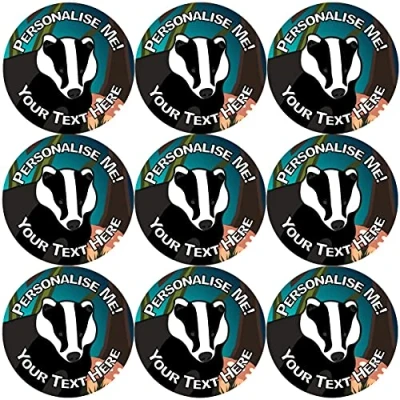 Image of 144 Personalised Night Badger 30mm Glossy Reward Stickers for School Teachers, Parents