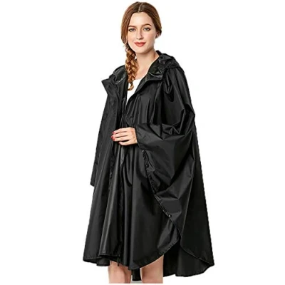 Image of NUUR Women&#039;s Rain Poncho Jacket Waterproof Lightweight Reusable Hiking Coat with Hood for Bicycle Moto