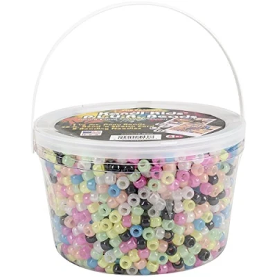 Image of The Beadery Ultra Kandi Rave Bead Glow Bucket, Dark Multicolor
