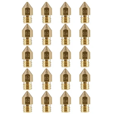 Image of DollaTek 20PCS M6 3.0mm 3D Printer Extruder Brass Nozzle Print Head for MK8 Makerbot