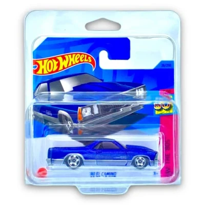 Image of Hot Wheels &#039;80 El Camino (Blue) 3/10 HW: The 80s 2023 26/250 (Short Card) COMES IN A KLAS CAR KEEPER PROTECTIVE COLLECTORS CASE HKG82