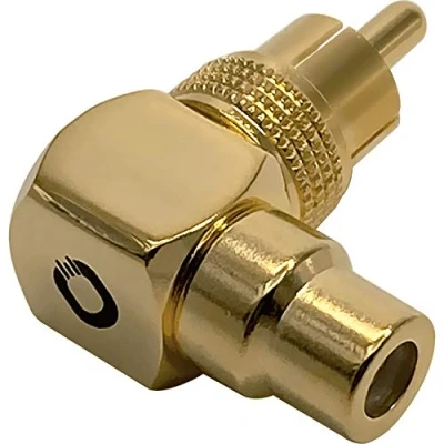 Image of Oehlbach Sound AD 90 Angled Adaptor RCA (Angled Plug to Coupling) 24 Carat Gold Plated High Contact Safety Pack of 2