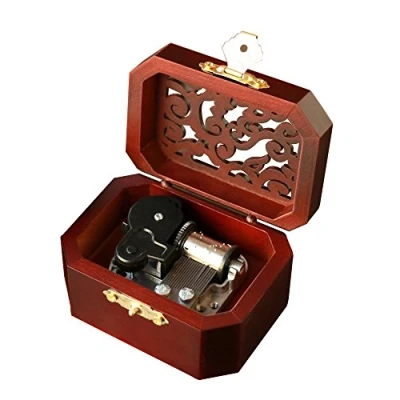 Image of Youtang Creative Hollow Cover 18 note Wind up Wooden Musical Box,Musical Toys,Tune:Ode to Joy