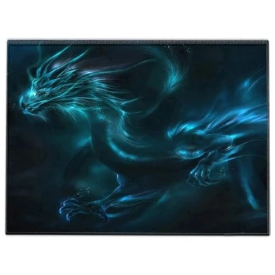 Image of Silent Monsters Mouse Mat Small 24 x 20 cm / 10 8 inches, Pad Design: Dragon, Stitched Edges, Mousemat for Office and Gaming, Mousepad Non Slip Rubber Base, Desk