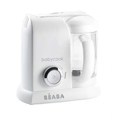 Image of BEABA Babycook Solo Baby Food Maker 4 in 1 : Processor, Blender and Cooker Soft Steamer Cooking Quick diversification for your White/Silver