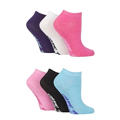 Image of Women&#039;s 6 Pair SOCKSHOP Dare to Wear Patterned and Plain Trainer Socks Colour Mix 4 8