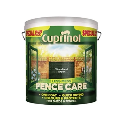 Image of Cuprinol Less Mess Fence Care Woodland Green 6 Litre CUPLMFCWG6L