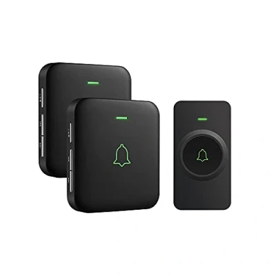 Image of AVANTEK Wireless Doorbell, 1000ft Long Range IP55 Waterproof Door Bells with 2 Cordless Plug in Receivers, 5 Levels Volume, 52 Melodies, LED Flash, CB 12