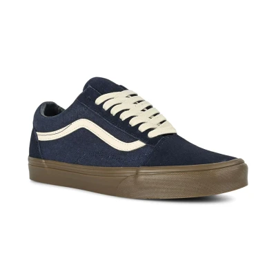 Image of Vans OLD Skool Unisex Trainers, Size: 5.5, Navy/heavy navy Leather and textile