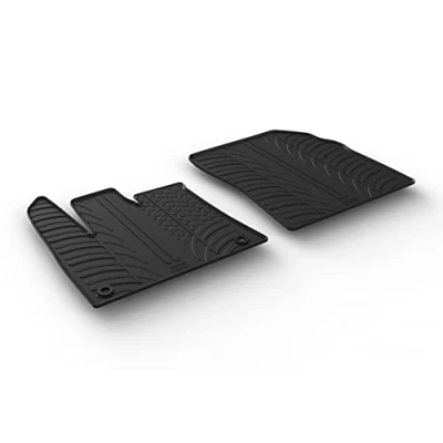 Image of Gledring 0727 Set of Rubber Mats Citroen Berlingo/Opel Combo E/Peugeot Partner Cargo 9/2019 (T Profile 2 Pieces + Oval Mounting Clips), Black