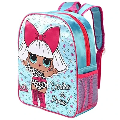 Image of TDL Girls LOL Surprise Backpack Childrens Premium Diva Character Bag Kids School Rucksack Satin Carry Bags, Black, M