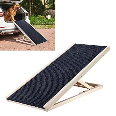 Image of EFAN Pet Ramp Car Dog Ladder Height Adjustable With Non slip Carpet Safety Folding Ramps For travel (L100xW40cm, H30 40 50 60cm)