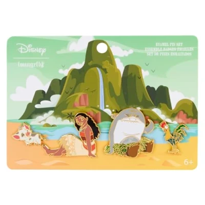 Image of Loungefly Disney Moana Waves 4 Piece Pin Set